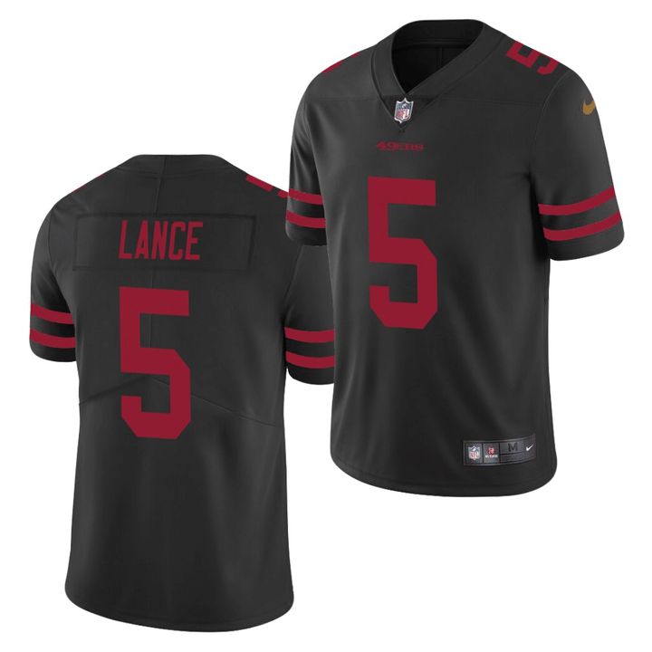 Men San Francisco 49ers #5 Trey Lance Nike Black Alternate Vapor Limited NFL Jersey->san francisco 49ers->NFL Jersey